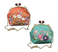 Epdpekc Kit Portamonete da 2 Pezzi Kit Portamonete da Ricamo per Principianti Kit Portamonete (Prodotti Non Finiti)