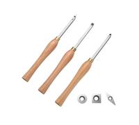 Epdpekc Set di Scalpelli per Tornio per Legno, 3 Pezzi, Utensili per Tornitura del Legno, Inclusi Lame Quadrate, Rotonde e In Carburo Diamantato per Tornitura del Legno
