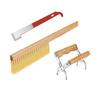 Epdpekc Strumento per Alveare per Apicoltori, Include Raschietto per Sollevatore con Gancio a J, Supporto per Impugnatura per Telaio per Alveare, per Apicoltura in Legno