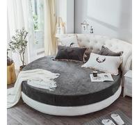 EPELUX Nuovo Lenzuolo Rotondo in Velluto Lenzuolo in Pile di Corallo Invernale di Forma Rotonda 200cm 220cm-grigio Scuro, Rotondo 2.0M