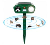 EPERSU - Dissuasore per gatti a ultrasuoni, vincitore del test per giardino, a energia solare, con sensore di movimento PIR e luce lampeggiante, repellente impermeabile contro gatti, cani, uccelli e