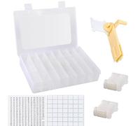 Epesl Ricamo Floss Organizer Cross Stitch Filo Storage Box Strumenti - Bobbin Winder, 24 Scomparti con 40 di Plastica Dura Bobine e Adesivi per Artigianato Ricamo Fai da Te Cucire di Stoccaggio