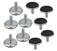 EPHASI 20 pz/lotto regolabile gambe mobili tavolo livellamento piedi pad base nera M6 x 28 6 mm paraurti in nylon + stelo filettato (dimensioni: 20 pezzi)