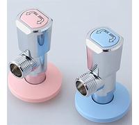 EPHASI 2PCS Valvola ad angolo Valvola di controllo dell'acqua Valvola d'angolo argento Rubinetto Bagno Acqua calda e fredda 1/2 * 1/2 valvole ad angolo in ottone montaggio a parete
