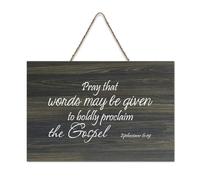 Ephesans 6:19 Pray That Words May Be Given to Boldly Proclaim The Gospel Cartello di benvenuto in legno rustico per portico anteriore porta decorazione da parete fattoria cartello in legno per
