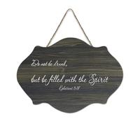 Ephesians 5:18 Do Not Be Drunk But Be Filled with The Spirit, cartello di benvenuto in legno rustico per portico anteriore, porta, decorazione da parete, cartello in legno per scuola, aula e