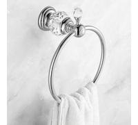 EpheyFIF Bagno A Parete Anello Asciugamano In Lega di Zinco Portasciugamani Per Anello di Asciugamano di Cristallo Moderno Rotondo Asciugamano Gancio Home Hardware