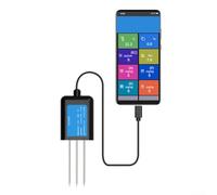 EpheyFIF Sensore di umidità del suolo USB con sonda di temperatura, igrometro digitale impermeabile IP68 per coltivazioni da giardino e piante in vaso, strumento di monitoraggio dell'agricoltura in