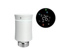 EpheyFIF Termostato per radiatore wireless con programmazione programmabile, controllo app Tuya Smart Life, integrazione con gateway Zigbee a risparmio energetico, bianco