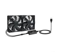 EpheyFIF Ventola di raffreddamento USB 120 mm 3 ventola per computer silenziosa regolabile per PC Router TV Box AV Cabinet - Ventilatore desktop a basso rumore con doppio cuscinetto a sfera 5V nero