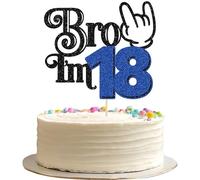 Ephlyn 1 pz Brother I'm 18 Cake Topper Glitter Star Happy 18th Birthday Cake Pick Bro I'm 18 Cake Decoration It's My 18th Birthday Decorazioni per ragazzi Cheers to 18 Years Old Party Supplies Blu