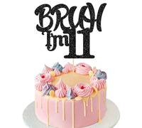 Ephlyn 1 topper per torta con scritta in inglese "Bruh I'm 11" glitterato, Happy 11th Birthday Cake Pick Bro I'm 11 It's My 11th Birthday Cake Decoration for Cheers to 11 Years Party Decoration