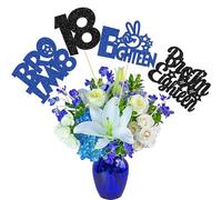 Ephlyn 12 bastoncini per centrotavola con scritta "Bro I'm 18", glitterati, per 18° compleanno, da tavolo, decorazioni floreali per il 18° compleanno, per saluti fino ai diciotto anni Grande Fratello