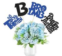 Ephlyn 12 pezzi Bro I'm 13 Centrotavola Glitter Boy 13th Birthday Table Flower Centrotavola Bastoncini 13° Compleanno Decorazioni floreali per Saluti a Tredici Anni Grande Fratello Forniture per feste