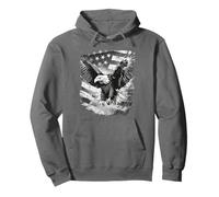 Epic bandiera americana con aquila sfondo grafica USA Felpa con Cappuccio