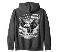 Epic bandiera americana con aquila sfondo grafica USA Felpa con Cappuccio