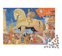 Epic Battle Puzzle 1000 Pezzo Materiale Riciclabile Trojan Horse Puzzles for Anziani Allevia la Demenza Senile Divertente Attività Ottimo Regalo Idea 52x38cm/1000pcs