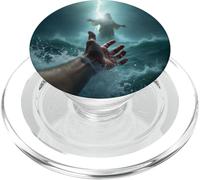 Epic Bible Story Christian Graphic - Jesus Saving Peter PopSockets PopGrip per MagSafe