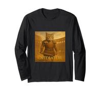 Epic Cat Gladiator in Roman Arena - Parodia Guerriero Vintage Maglia a Manica