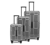 Epic Crate Trunks 4 ruote Set di valigie 3 pezzi color argento