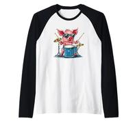 Epic Drumming Pig per un Cool Rock and Roll Show Maglia con Maniche Raglan