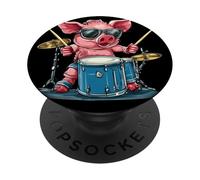 Epic Drumming Pig per un Cool Rock and Roll Show PopSockets PopGrip Adesivo