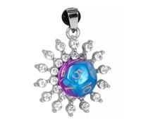 Epic Forge Bijoux - Ciondolo a forma di sole D12, colore: Viola/Blu, standard, Zinco, Zirconia cubica