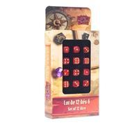 Epic Forge Set di 12 dadi D6-12 mm, colore: Rosso
