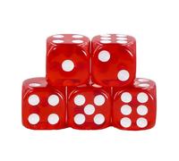 Epic forge Set di 5 dadi a 6 lati, colore: rosso trasparente