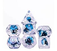 Epic Forge Set di 7 dadi in resina - Gamma Insert - in scatola - teschio blu
