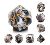 Epic Forge - Set di 7 dadi in scatola - Fusion nero e bianco