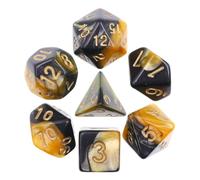 Epic Forge - Set di 7 dadi multiformato con scatola- nero e giallo mix di colore