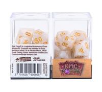 Epic Forge Set di 7 dadi multiformato in scatola - bianco perlato e oro