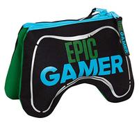 Epic Gamer - Astuccio per matite con controller da gioco 3D, grande supporto per cancelleria a doppio lato, accessorio da gioco, custodia protettiva per telefono, Nero , Taglia unica, Astuccio