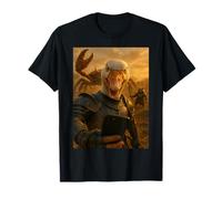 Epic Goose Selfie in Armor with Battle Scene Maglietta