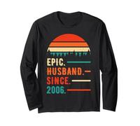Epic Husband Since 2006 20 Years 20th Wedding Anniversary Maglia a Manica