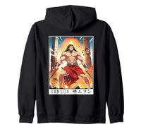 Epic Japanese Anime Christian Faith Bible Graphic - Samson Felpa con Cappuccio