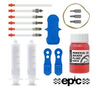 epic Kit di spurgo per freni Clarks e olio minerale | Adatto a M2, Clout, CRS, React & Sync | Esclusivo set di blocchi di spurgo a 2 pistoni e 4 pistoncini (100 ml di olio minerale)