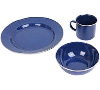 Epic Militaria A. Blöchl - Set di piatti da campeggio smaltati, 4 pezzi, colore: Blu