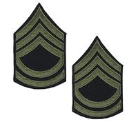 Epic Militaria Riproduzione World War 2 US Army olive Rank Patches Technical Sergeant Taglia unica