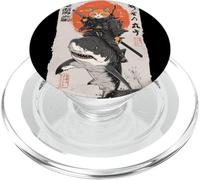Epic Ninja Cat Equitazione Squalo Divertente Giapponese Ukiyo-e Art PopSockets PopGrip per MagSafe