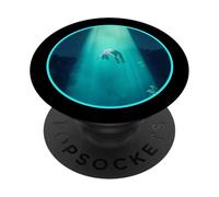 Epic UFO Hovering e Alien Obduction Beam Ciano Teal Blue PopSockets PopGrip Adesivo