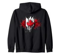 Epica bandiera canadese del Canada - Grafica a colori di sfondo fresco Felpa con Cappuccio