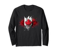 Epica bandiera canadese del Canada - Grafica a colori di sfondo fresco Maglia a Manica