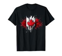 Epica bandiera canadese del Canada - Grafica a colori di sfondo fresco Maglietta