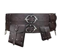 EpicCos Set Accessori 3 Pezzi da Medioevo con Marsupio, Cintura Larga Vintage da Vichingo per Eventi LARP, Rinascimento e Fiere Medievali(Marrone A)