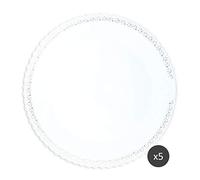 Epicerie du Chef 9456-5 piatti in pizzo, rotondi, colore: Bianco