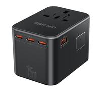 EPICKA GaN Adattatore Universale da Viaggio, PD 75W Adattatore da Viaggio con 3 USB-C, 2 USB-A, Adattatore Presa internazionale per Giappone, America,Thailandia,Australia, UK DE, TA-105 Max