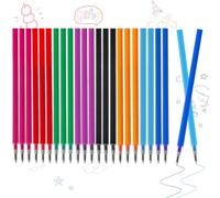 ePicsoa Set di 24 mine di ricambio cancellabili, punta 0,7 mm, altezza 13 cm, blu scuro, azzurro, nero, rosso, verde, rosa, arancione, viola, compatibile con Legami