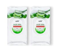 Epielle New Makeup Remover Cleansing Wipes Tissue Towelettes - Aloe Vera, 60 conti, 2 confezioni di Beauty Stocking Stuffers Gift